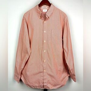 J. Crew Red‎ White Striped 100’s 2-Ply Cotton Long Sleeve Button Up Shirt